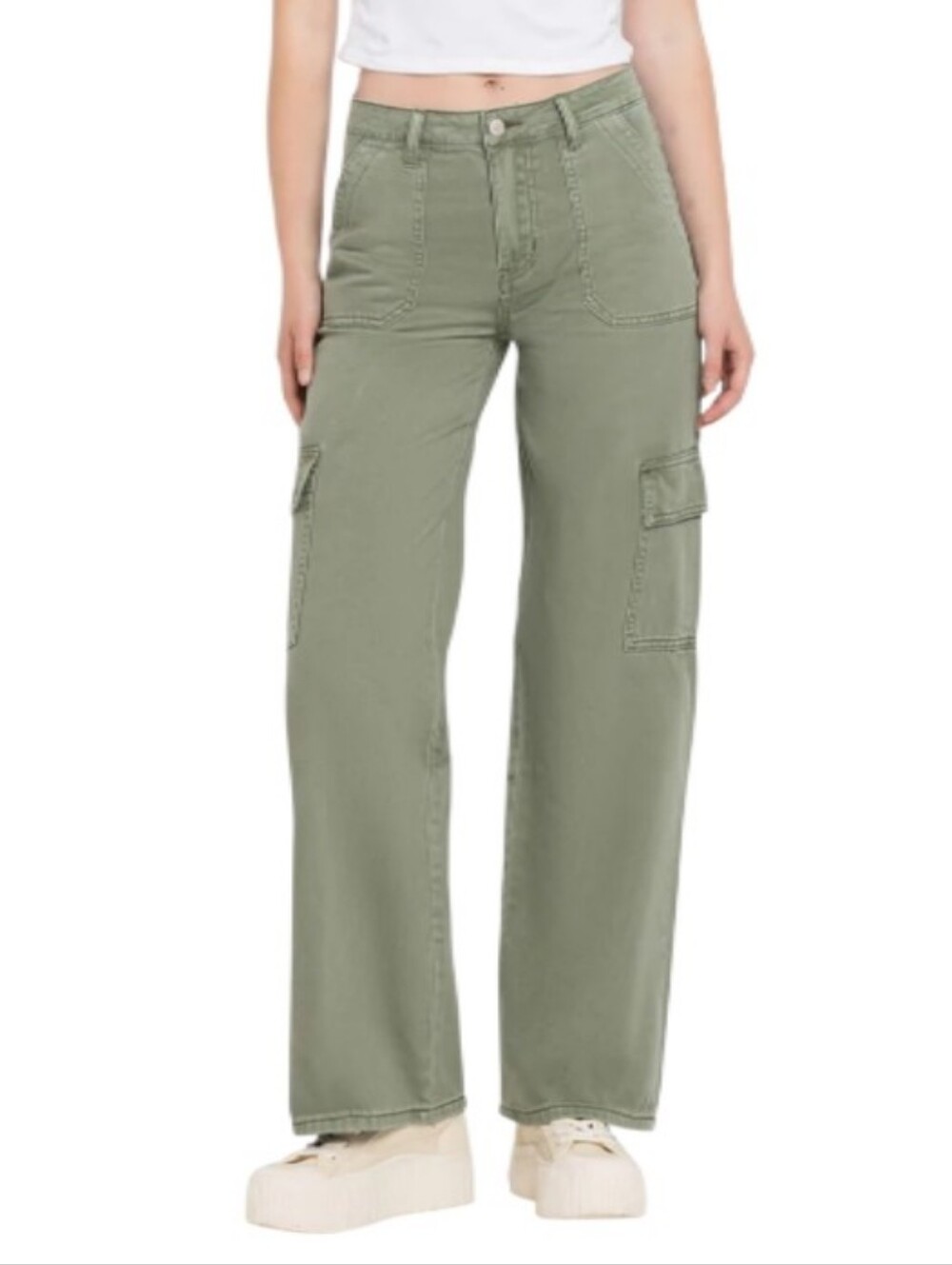 Vervet Olivia High-Rise Wide Leg Cargo Jeans-NWT